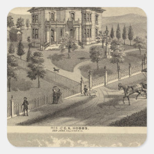 Hobbs, Bradley residences Square Sticker