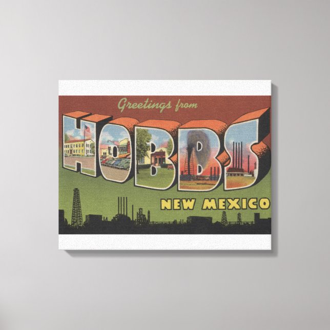 Hobbs, New Mexico - Large Letter Scenes 2 Canvas Print (Front)