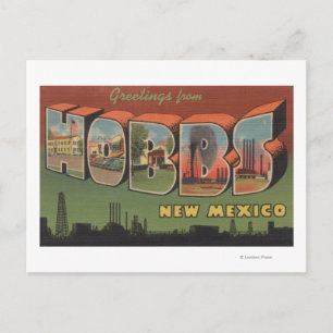 Hobbs, New Mexico - Large Letter Scenes 2 Postcard