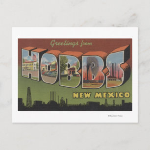 Hobbs, New Mexico - Large Letter Scenes Postcard