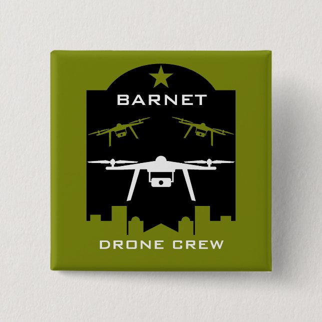 Hobby Drone Clubs And Groups 2 Inch Square Button (Front)
