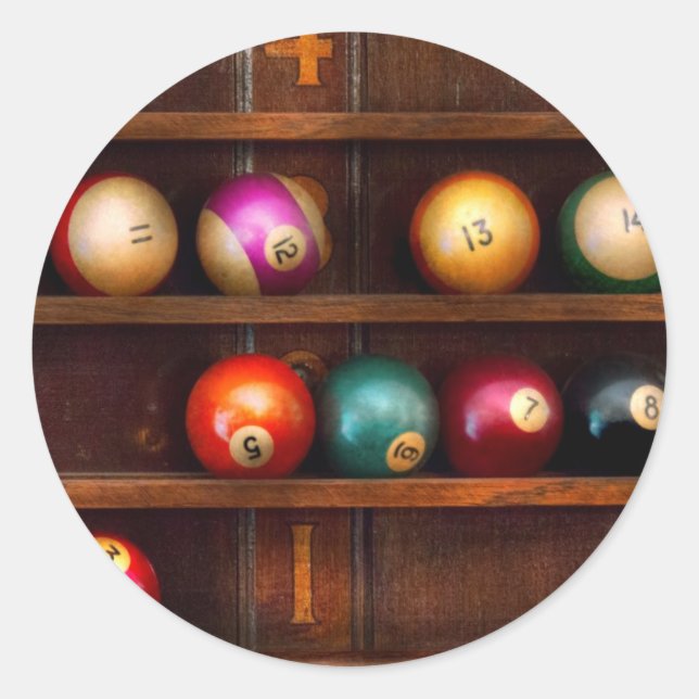 Hobby - Pool - Let's play billiards Classic Round Sticker (Front)