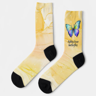 Hobby socks, Love watercolor butterfly Socks