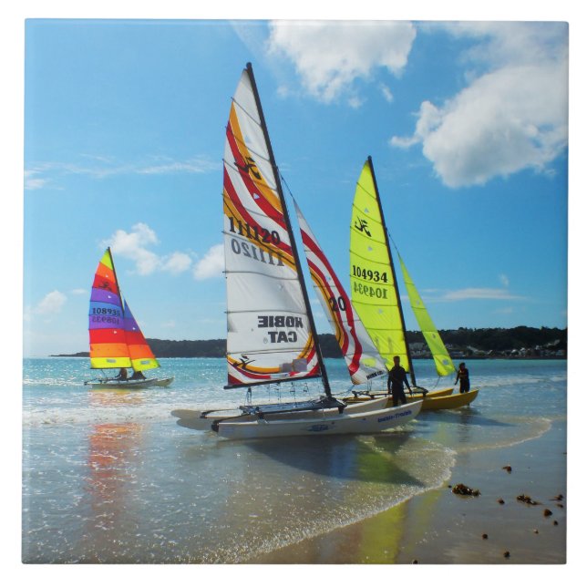 Hobie sailing boats in Jersey Tile (Front)