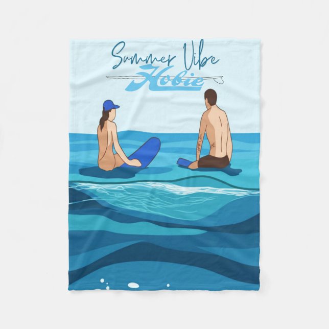 Hobie Summer Vibe | Surf Lifestyle Retro Californi Fleece Blanket (Front)