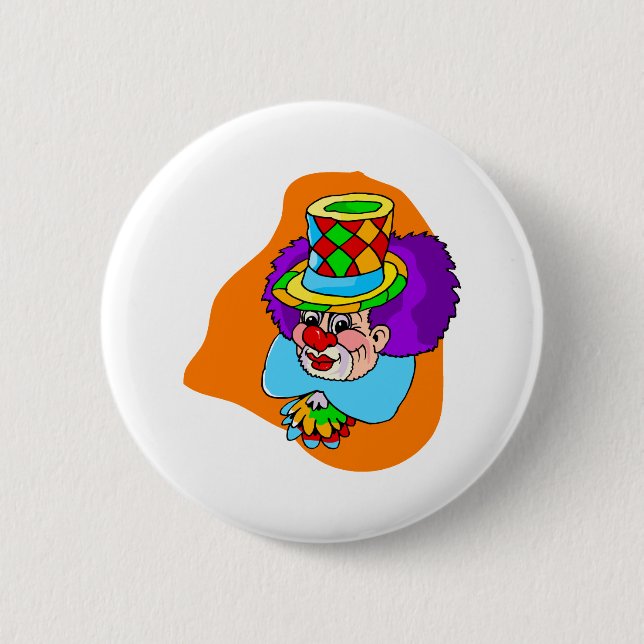 Hobo Clown Head 2 Inch Round Button (Front)