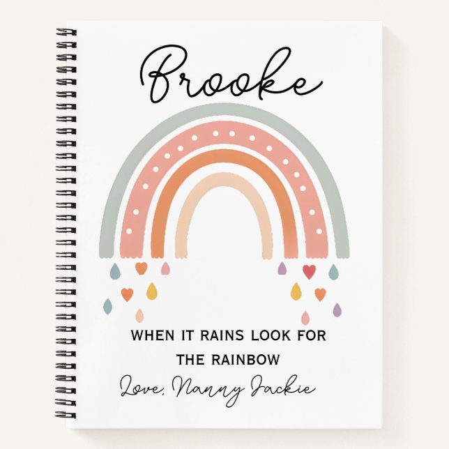 Hobo rainbow personalized  notebook (Front)