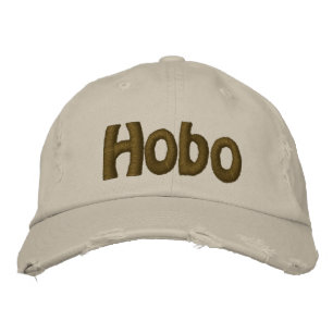 Hobo text embroidered hat