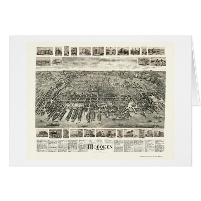 Hoboken, carte panoramique de NJ - 1904 (Devant horizontal)