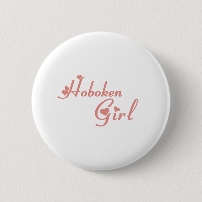 Hoboken Girl tee shirts 2 Inch Round Button (Front)