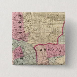 Hoboken, Jersey City 2 Inch Square Button