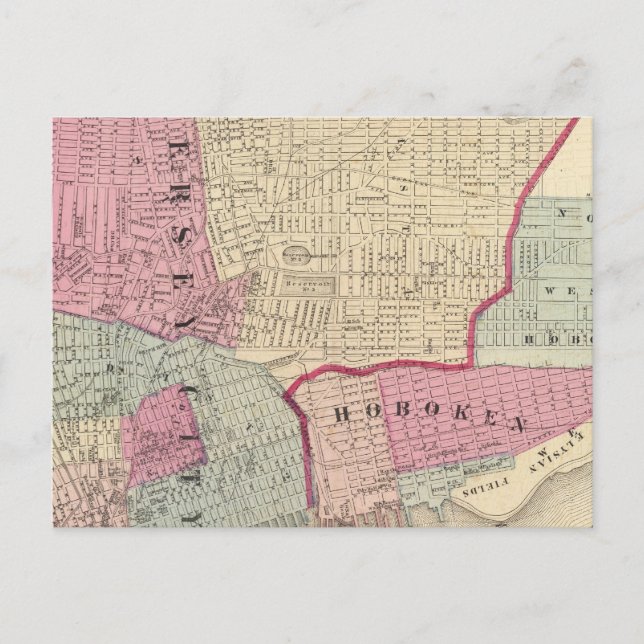 Hoboken, Jersey City Postcard (Front)