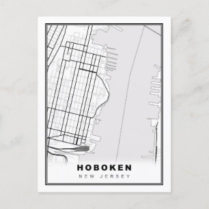 Hoboken Map Holiday Postcard