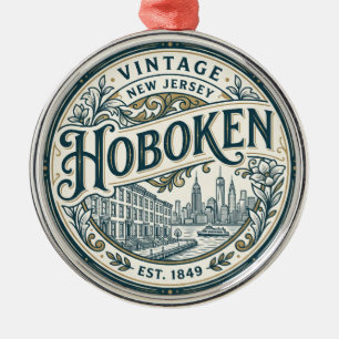 Hoboken New Jersey Metal Ornament