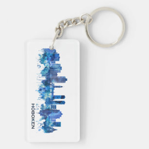 Hoboken New Jersey Skyline Blue