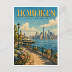 Hoboken New Jersey Waterfront Promenade GeoSaga Postcard