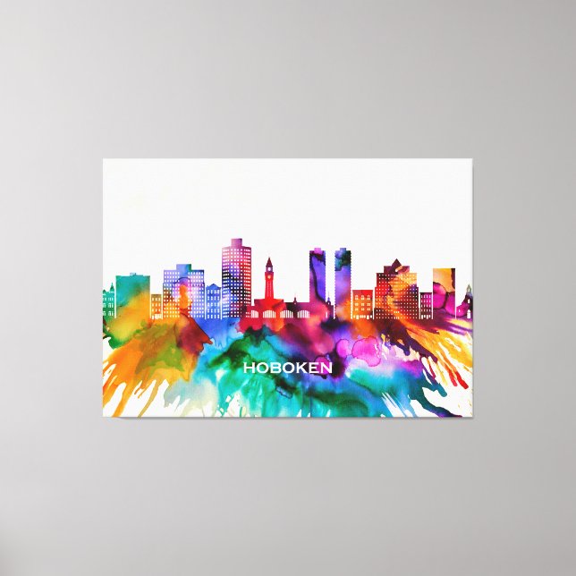 Hoboken Skyline Canvas Print (Front)