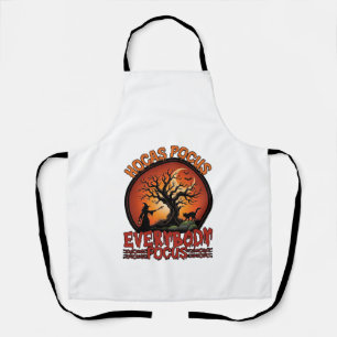 Hocas Pocus Everybody Focus Spooky Tree Witch Cat Apron
