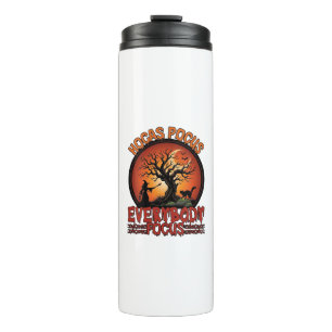 Hocas Pocus Everybody Focus Spooky Tree Witch Cat Thermal Tumbler