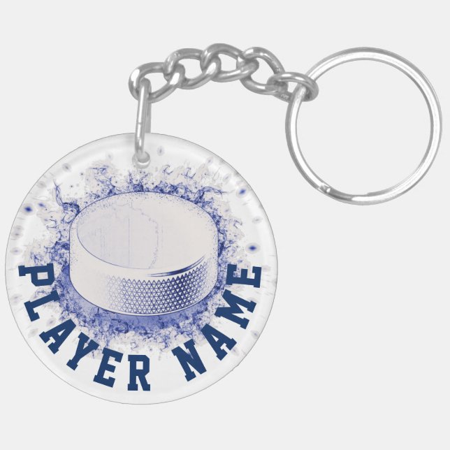 Hockeky Puck, Porte - clé de hockey sur glace (Dos gauche)