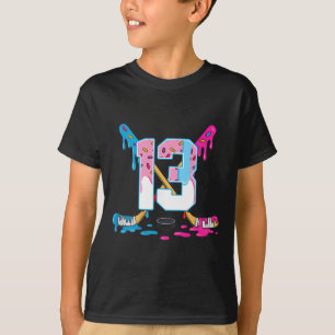 Hockey 13 Years Old Ice Cream Drip 13th Birthday K T-Shirt
