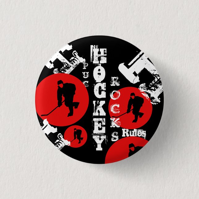 Hockey 1 Inch Round Button (Front)