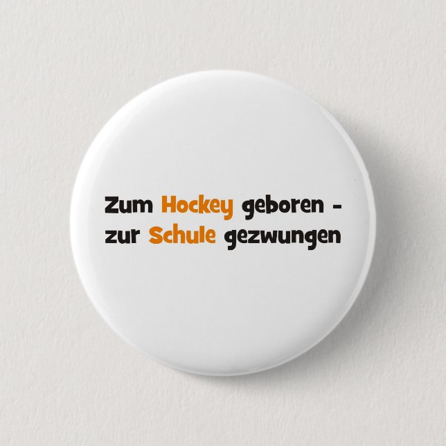 Hockey 2 Inch Round Button (Front)