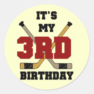 Hockey 3rd Birthday Tshirts and Gifts Classic Round Sticker