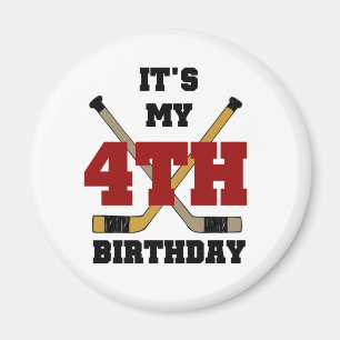 Hockey 4th Birthday Tshirts and Gifts Magnet