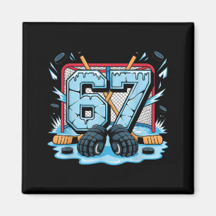 Hockey 67 Drip Ice Rink Gloves Meme Six Seven Srts Magnet
