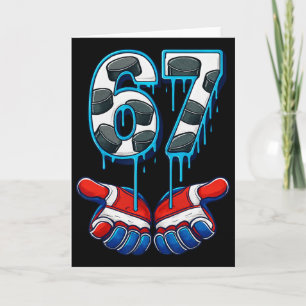 Hockey 67 Six Seven Funny Gen Alpha Meme Drip Teen Card