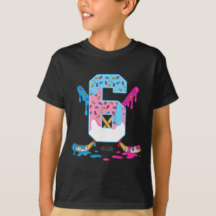 Hockey 6 Years Old Ice Cream Drip 6th Birthday Kid T-Shirt