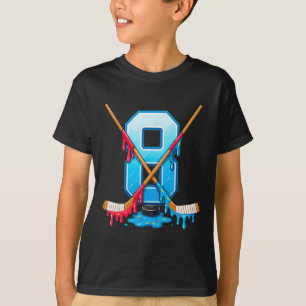 Hockey 8 Year Old Ice Cream Drip Youth 8th Birthda T-Shirt