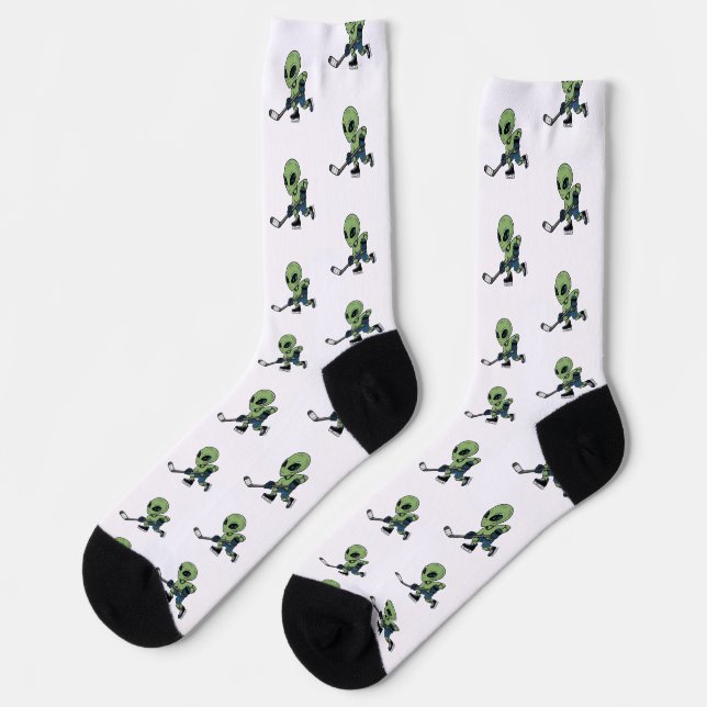 Hockey Alien Socks (Left)