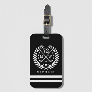 Hockey ALL-STAR Custom Initials and Name Black Luggage Tag