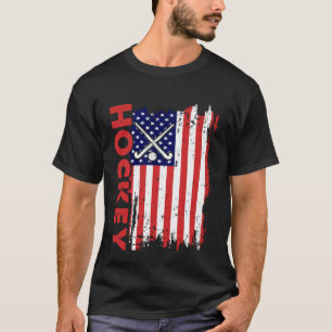HOCKEY America USA grunge flag  T-Shirt