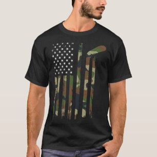 Hockey American Flag  Camo US Patriotic Hockey Pla T-Shirt