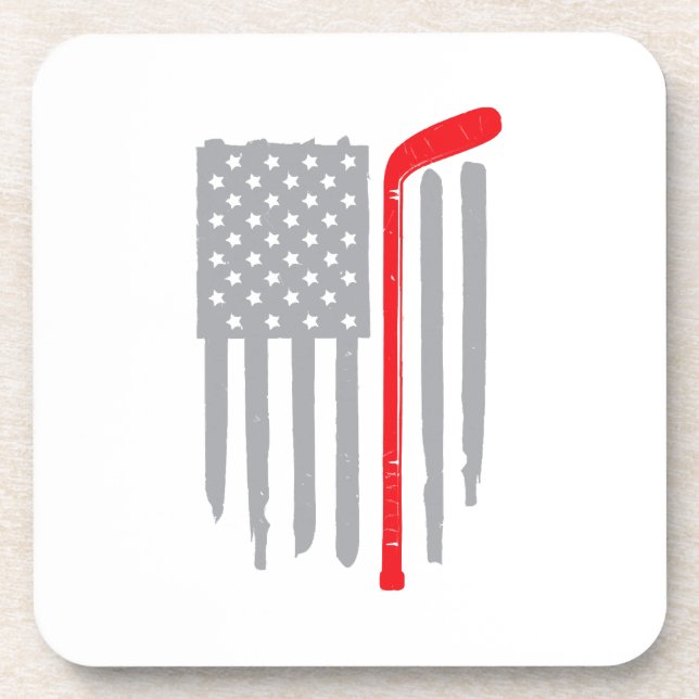 Hockey american flag coaster (Front)