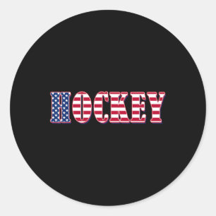 Hockey American Flag - Hockey Classic Round Sticker