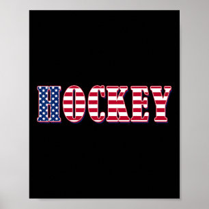Hockey American Flag - Hockey  Poster