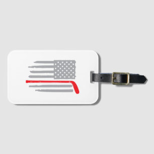 Hockey american flag luggage tag