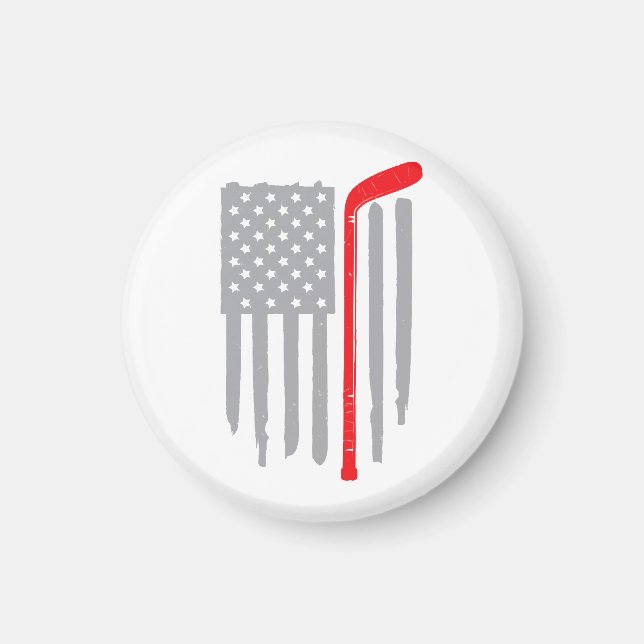Hockey american flag magnet (Front)