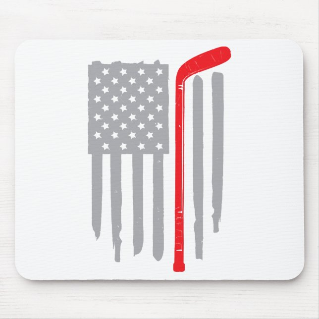 Hockey american flag mouse pad (Front)
