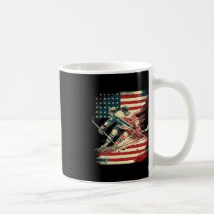 Hockey American Flag Patriotic USA  Coffee Mug
