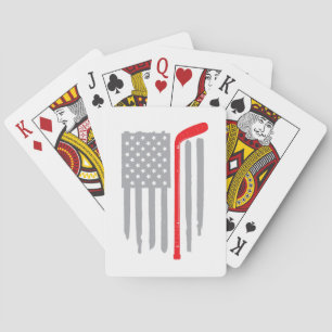 Hockey american flag playing cards