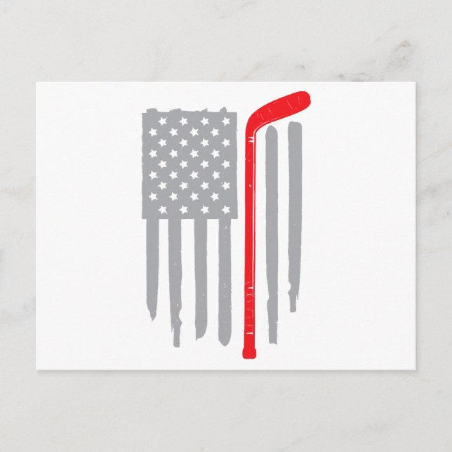 Hockey american flag postcard (Front)