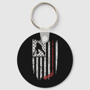 Hockey American USA Flag  Hockey Tee  Keychain