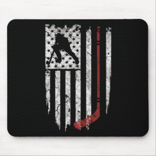Hockey American USA Flag  Hockey Tee  Mouse Pad