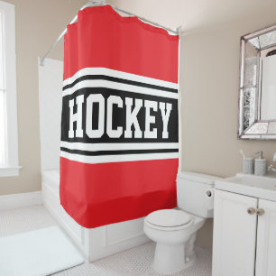 HOCKEY Athletic Bright Red Black Racing Stripes