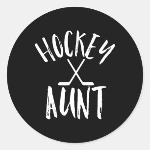 Hockey Aunt Sports Fan Cheer Vintage Gift Classic Round Sticker